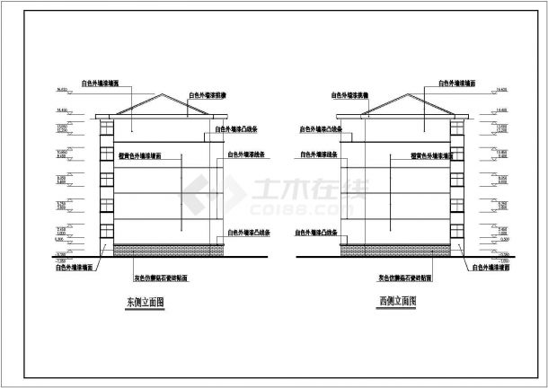 贵阳新州小区5层砖混结构住宅楼立剖面设计CAD图纸（含半地下室和阁楼）-图一