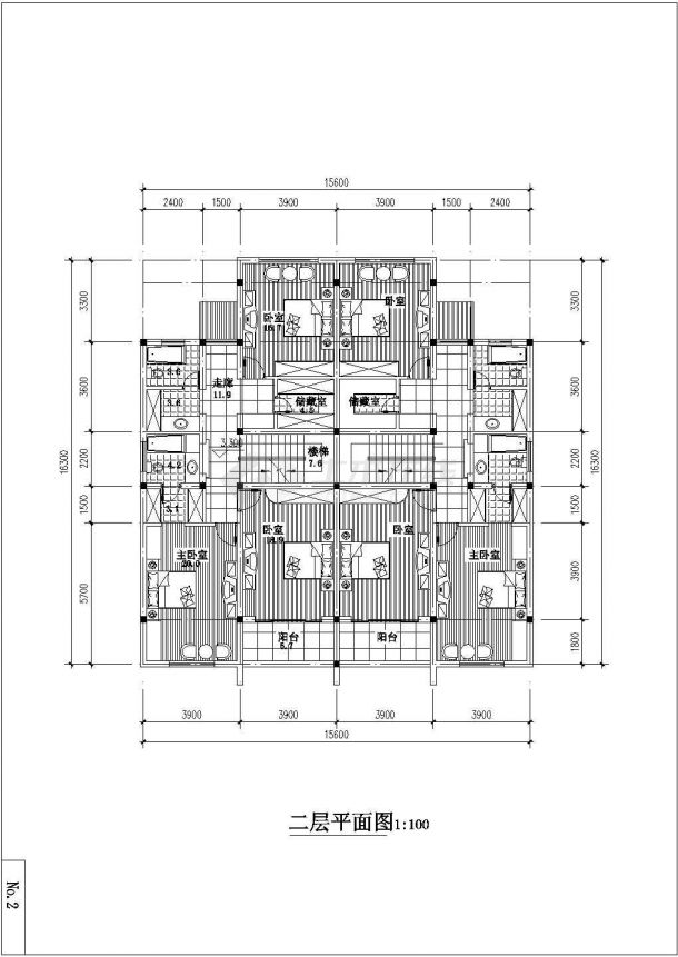 拼联式农民公寓建筑设计方案图-图二