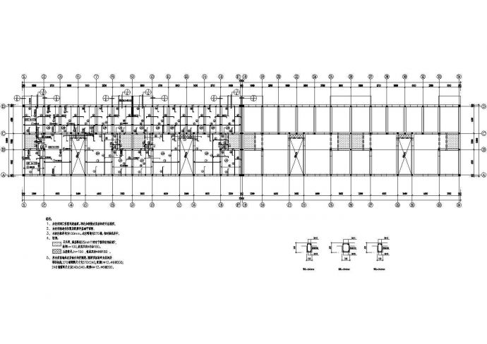 砖混结构教学楼结构施工图（六层+筏板基础）_图1