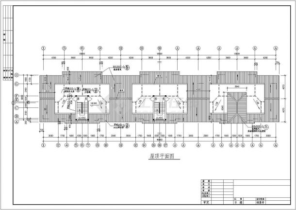 某长46.8米 宽9米 六层经济适用房三单元每单元2户2416平米对称户型住宅楼设计cad全套建施图（ 含设计说明）-图二