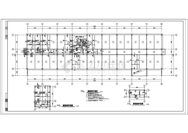 某五层办公楼钢筋砼框架结构设计CAD图纸-图一