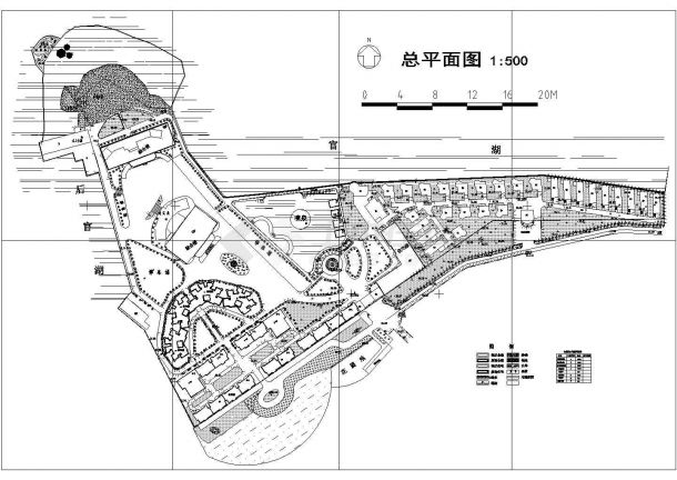 广厦海滨城j景观规划设计cad施工总平面图（含技术经济指标）-图一