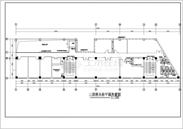 [重庆]3060㎡五层办公楼给排水消防电气施工CAD图（含弱电说明）-图一
