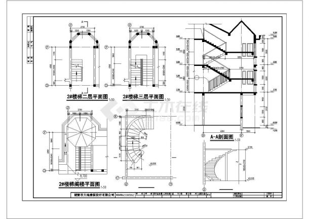 某大底盘框架结构别墅建筑设计施工CAD图纸-图二