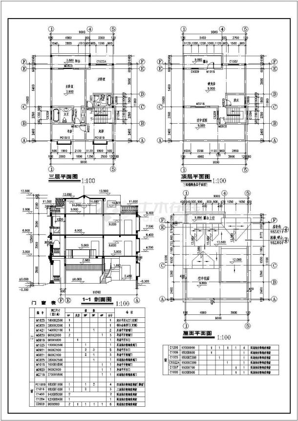 独栋别墅全套建筑设计CAD图纸-图二