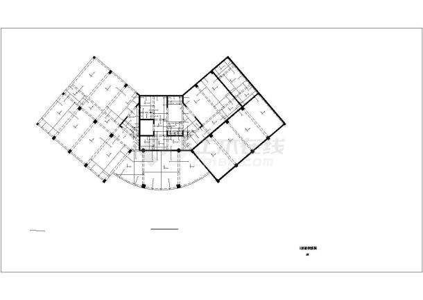 某地区框架剪力墙小高层办公楼结构CAD图纸-图一