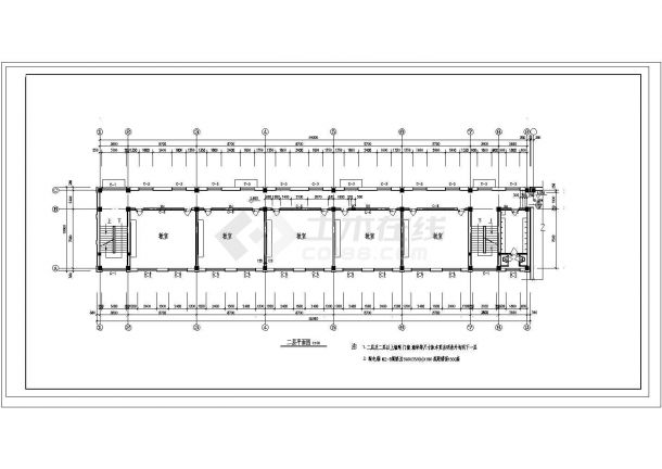 中学建筑设计施工CAD布置图-图二