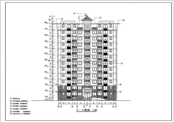 某框架结构高层住宅楼建筑设计cad全套施工图-图一