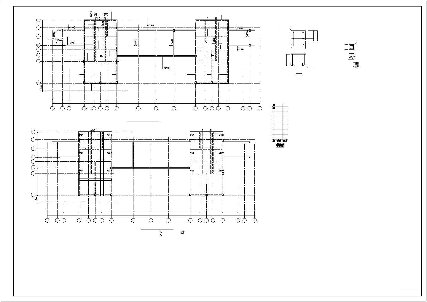 某钢筋混凝土框剪结构高层住宅建筑设计施工CAD图纸