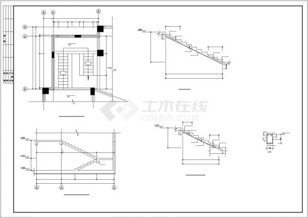 某高层框架剪力墙结构建筑设计施工CAD图纸-图二