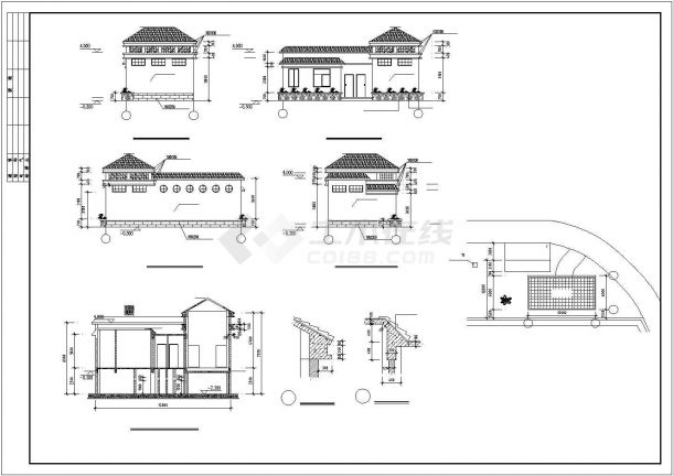 某公共厕所建筑结构设计施工CAD图纸-图二