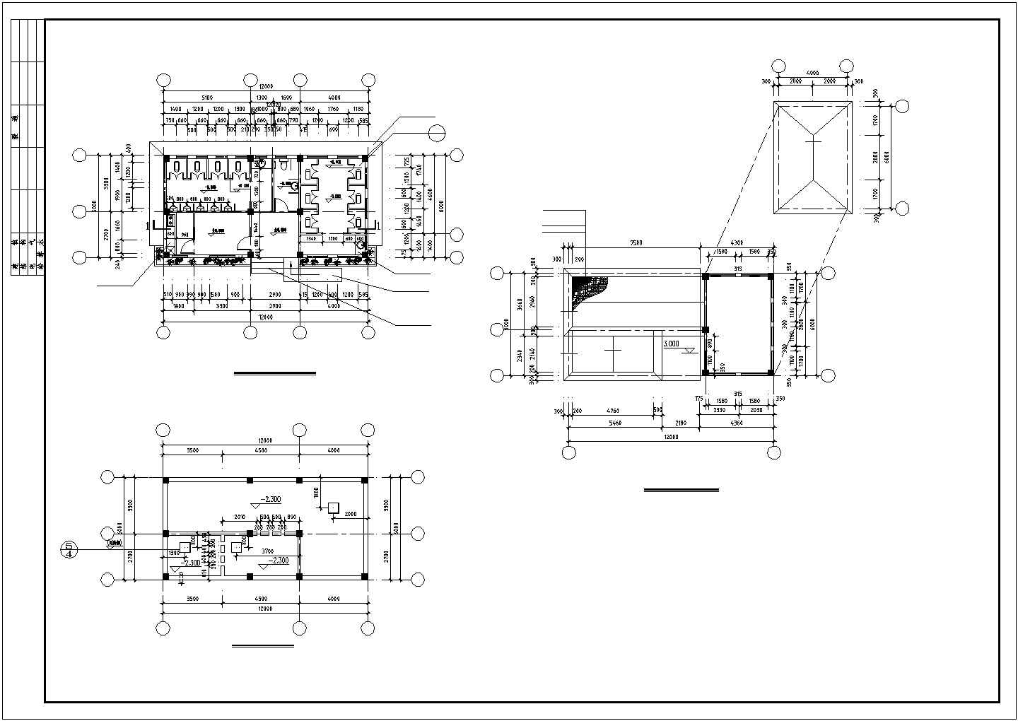 某公共厕所建筑结构设计施工CAD图纸