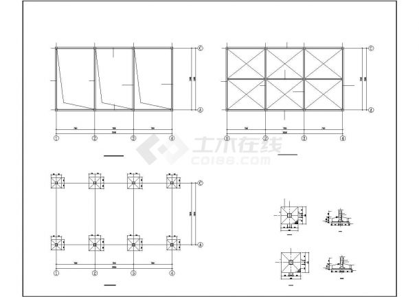 某化学品库建筑结构设计施工CAD图纸-图二