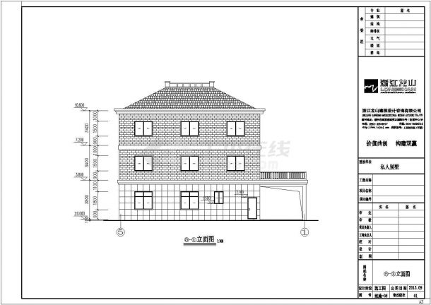 某小区框架结构别墅住宅建筑设计施工CAD图纸-图二