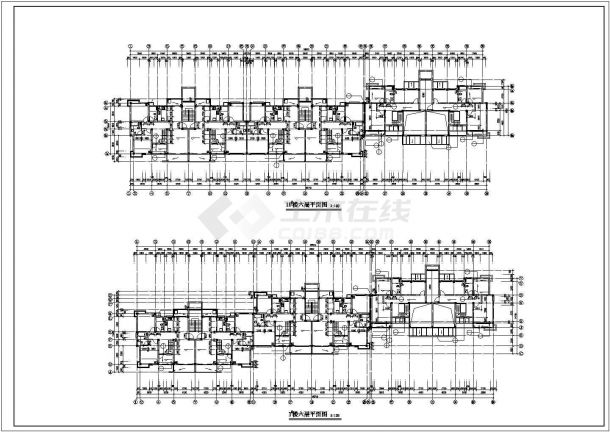 6层砖混结构民居住宅楼建筑设计CAD图纸（2套方案/含跃层和地下车库）-图二