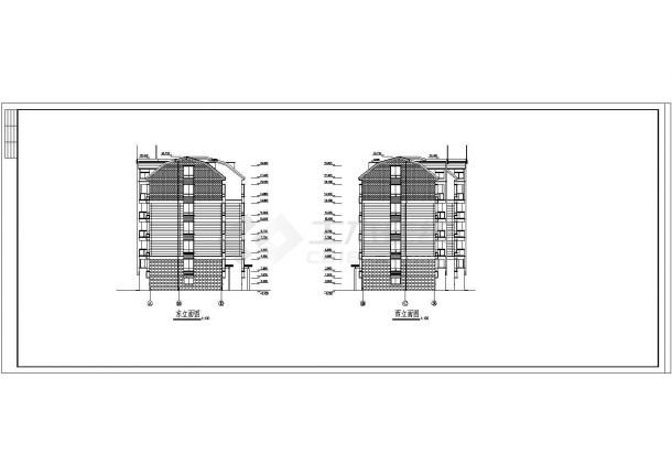 高级住宅小区多层住宅建筑施工CAD图-图二