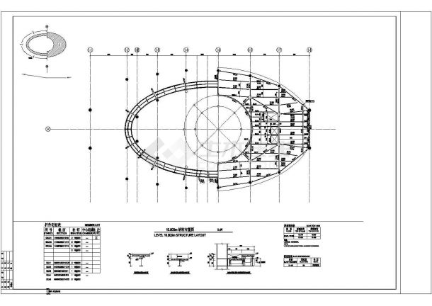 某小区内会所建筑构造设计施工CAD图纸-图二