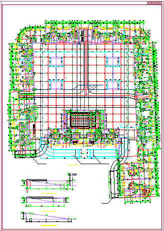 某市大型超市车库CAD平面剖面设计图纸_图1