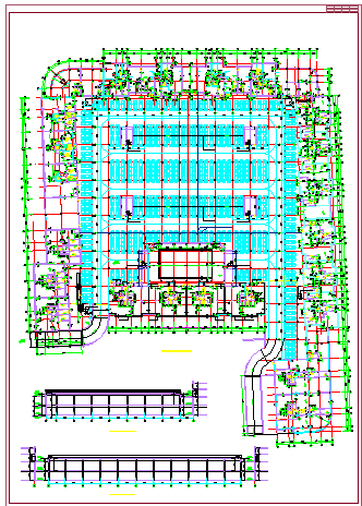 某市大型超市车库CAD平面剖面设计图纸-图二