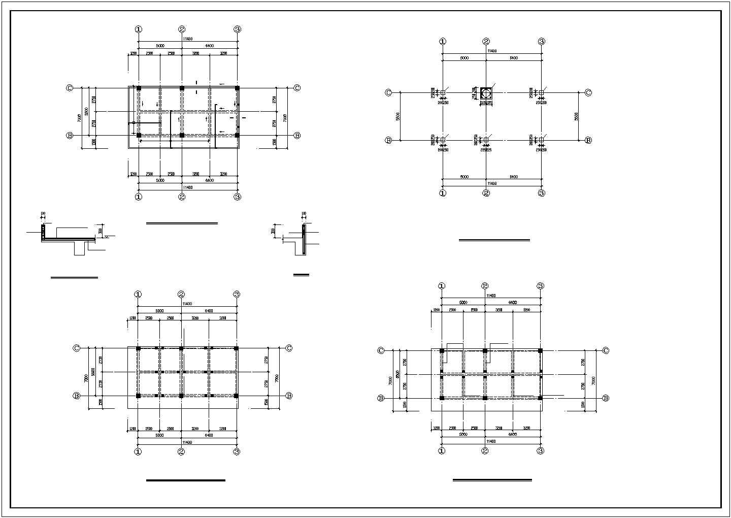某框架结构商店建筑工程设计施工CAD图纸