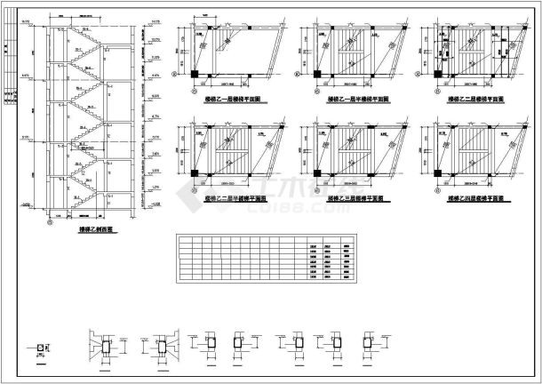 某商城框架结构建筑工程设计施工CAD图纸-图二