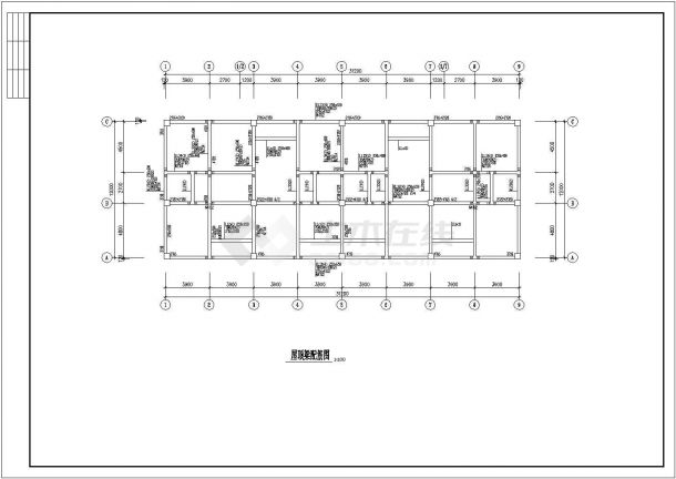 某五层框架商住结构建筑工程设计施工CAD图纸-图二