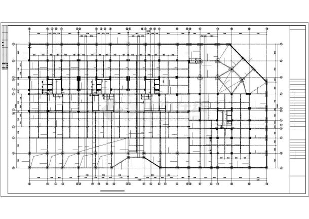 某地下二层框支剪力墙结构地下车库建筑工程设计施工CAD图纸-图一