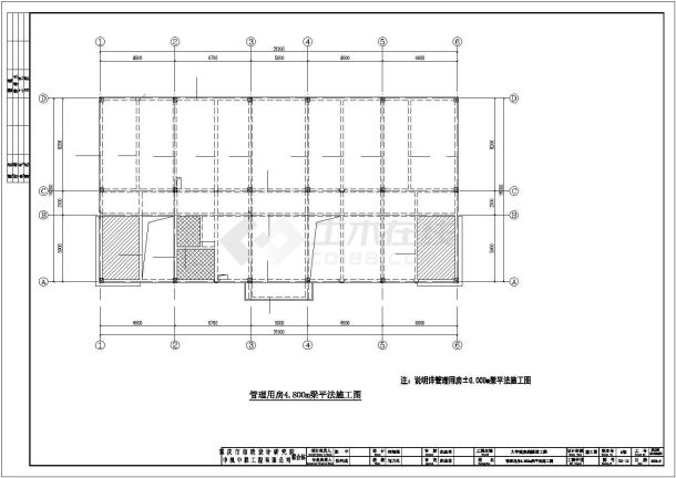 某框架结构大学城复线隧道建筑工程设计施工CAD图纸-图一