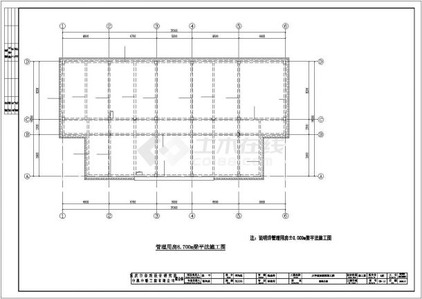 某框架结构大学城复线隧道建筑工程设计施工CAD图纸-图二