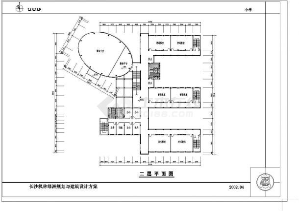 长沙某小学三层框架结构教学楼（3939㎡）设计cad全套建筑施工图（甲级院设计）-图二