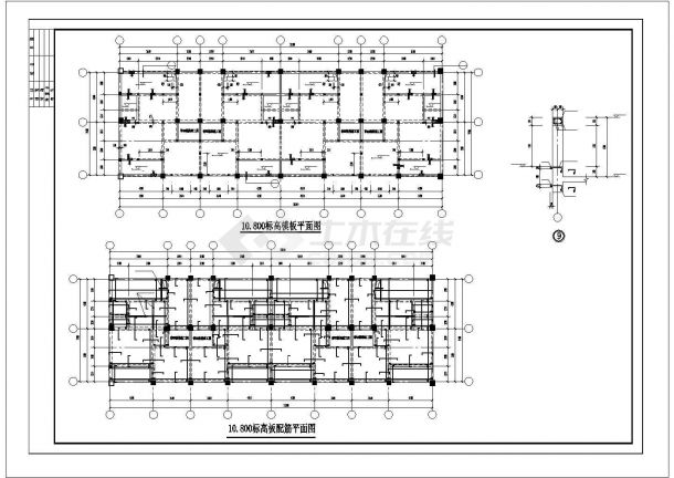 长62.7米宽9.9米5层砖混住宅楼结构施工图-图二
