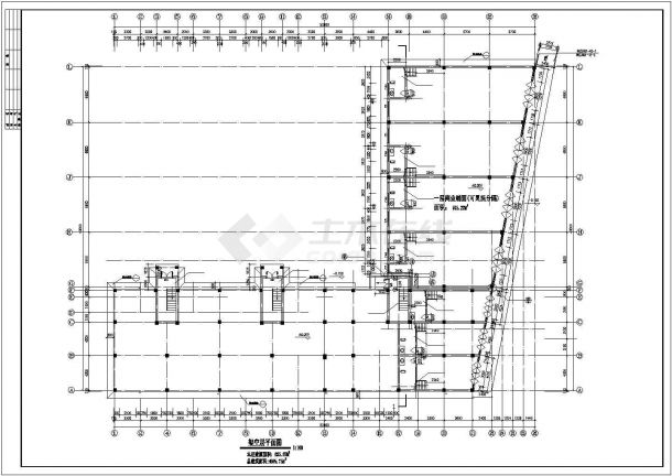 贵阳市巴黎春天小区6层框混结构商住楼建筑设计CAD图纸（1-2层商用）-图一
