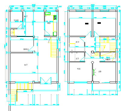 农村自建房CAD平面及立面施工设计图纸_图1