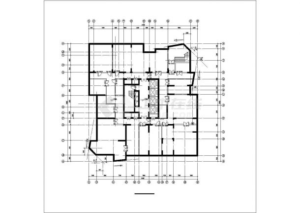 32层点式底商公寓住宅楼建筑施工cad图，共九张-图一