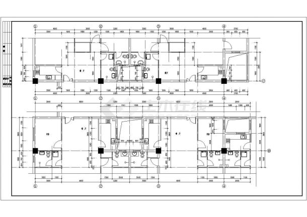 板式小高层户型公寓楼全套建筑施工设计cad图纸(含地下室平面图)-图二