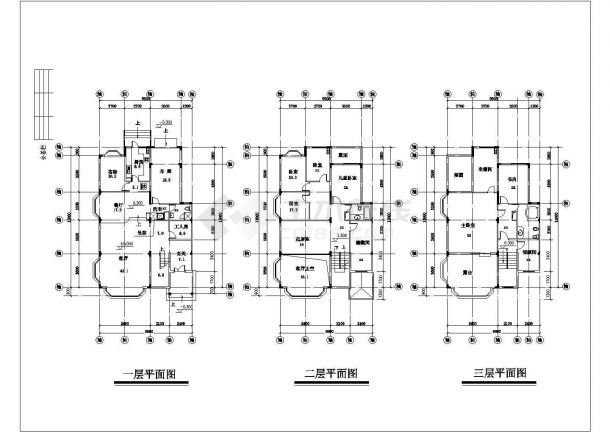 【杭州】某地低层连排住宅楼全套建筑施工设计cad图-图二