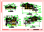 某坡地三层别墅CAD建筑设计施工图-图二