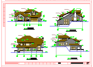 某地二层别墅建筑设计施工CAD图纸-图二