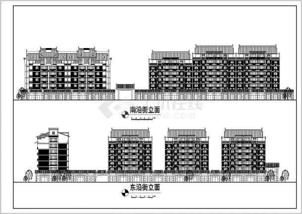 某高层框架剪力墙结构住宅楼设计cad详细建筑施工图（带效果图）-图二