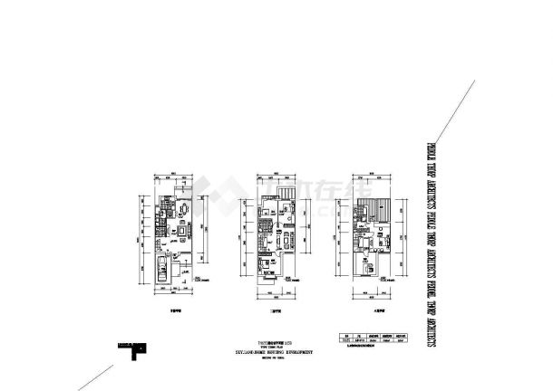 北京天地人居联排别墅建筑CAD方案施工图-图二