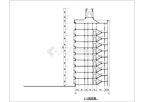 某小高层框架结构住宅楼设计cad全套建筑施工图（含3套设计）-图一