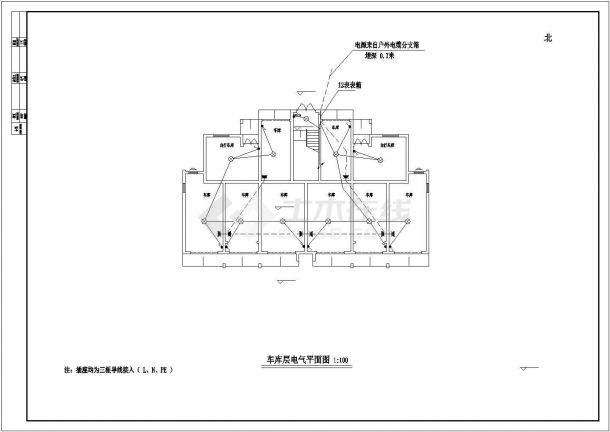 深圳小区多层住宅楼电气建筑施工设计方案图-图一
