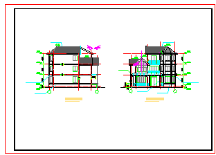 三层瓦房别墅设计cad建筑施工图-图一