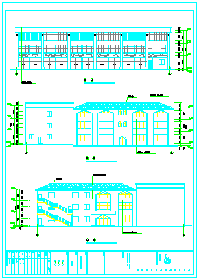 三层幼儿园和商业的建筑全套施工CAD设计图纸-图一
