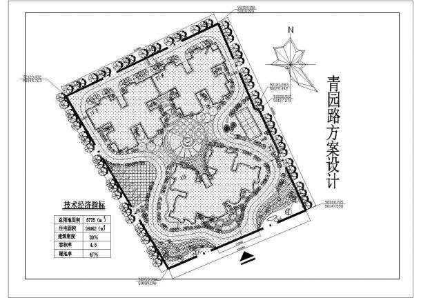 5775平米住宅楼规划施工图-图一