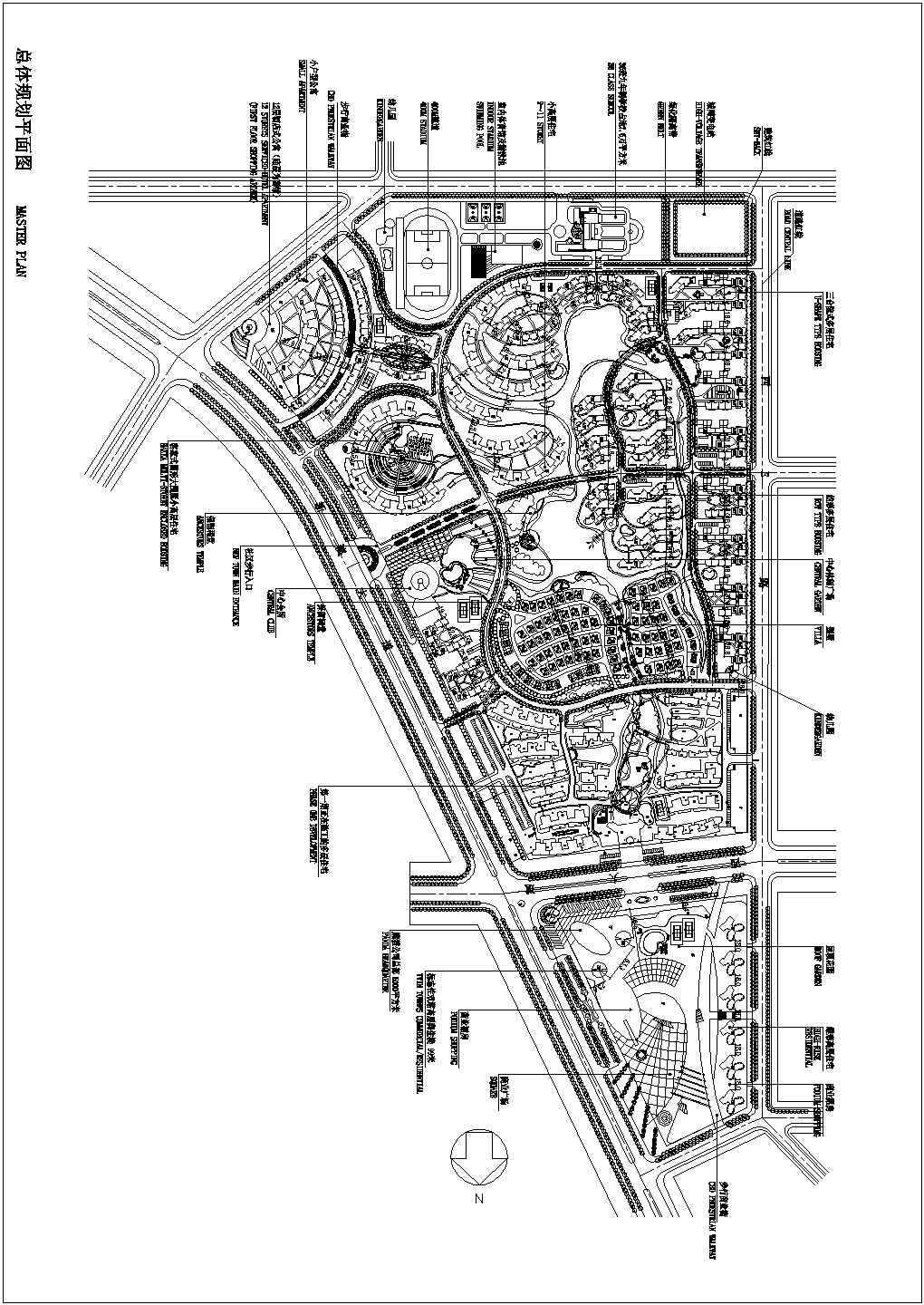 100ha住宅区规划设计方案图