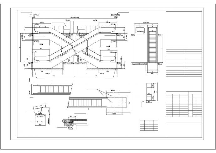 某多层办公楼自动扶梯（0.5m/s）设计cad施工详图（含设计说明，含技术参数）大样1 平剖及节点图_图1