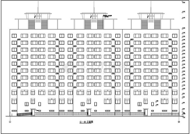 浙江爱情公寓住宅楼设计建筑施工cad图，共十一张-图一