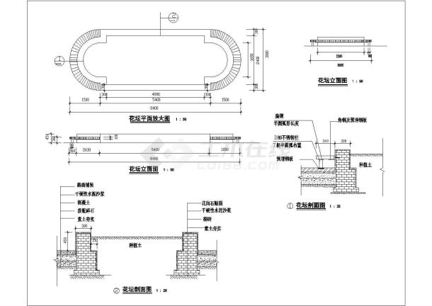 私人花坛小品设计施工图-图二