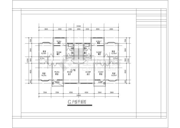某地110至120平米的户型住宅楼全套施工设计cad图纸-图一